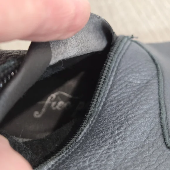 FREE PEOPLE Essential Boots 36 / 6 Washed Out Black Leather Tall Block Heel Boho - Picture 16 of 16